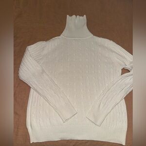St. John's Bay White Cable Knit Turtleneck